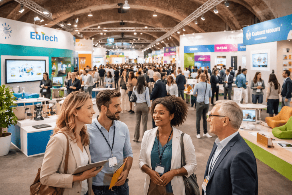 Stand e padiglioni di Didacta 2026 alla Fortezza da Basso di Firenze con professionisti dell'educazione e innovazione